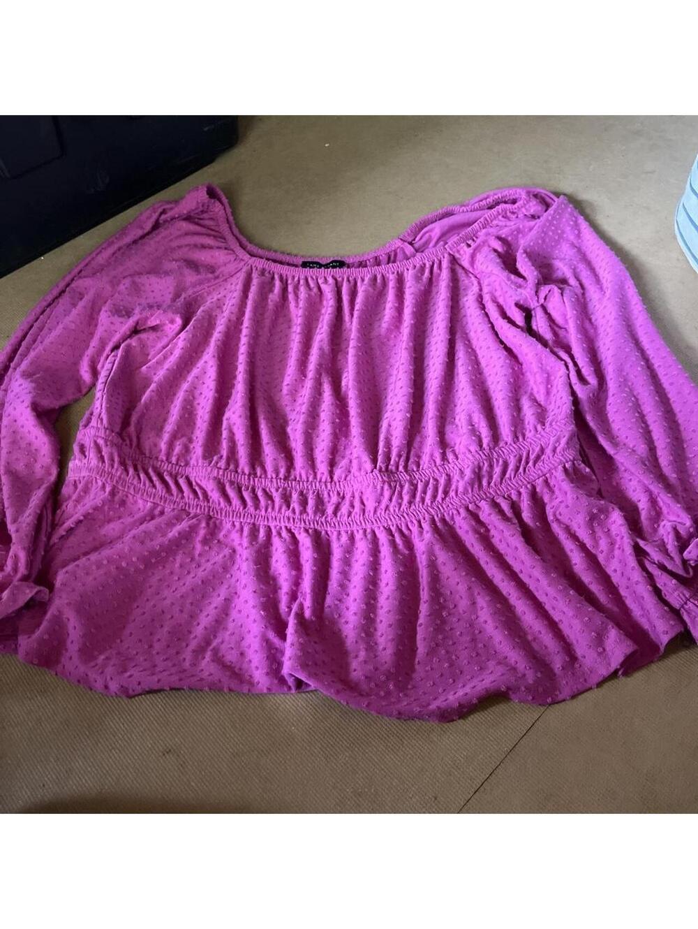 Lane Bryant Women's Pink and Purple Blous